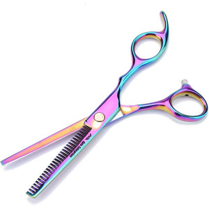 Ciseaux de toilettage pour animaux de compagnie, ciseaux de coupe et d'éclaircissement pour chiens et chats, ciseaux de coupe de poils multicolores, acier inoxydable de qualité supérieure - Product Image 1