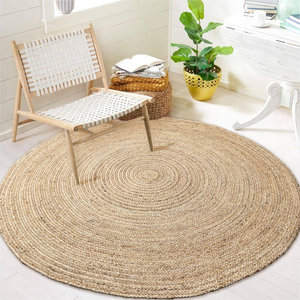 Alfombra de Yute Natural Más Vendida, Alfombra de Yute para Hotel y Alfombras de Diseño para Sala de Estar, Tapetes Redondos Resistentes al Calor - Product Image 2