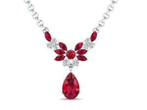 REYES Nouvelle Collection : Pendentifs Créatifs en Or 14K/18K avec Rubis et Moissanite, Bijoux Fins en Cristal pour Femme - Product Image 4