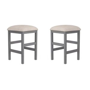 Set di 2 pezzi grigio chiaro cucina sala da pranzo mobili Beige tessuto cuscino sgabelli nuovo Design sgabello sedie - Product Image 5