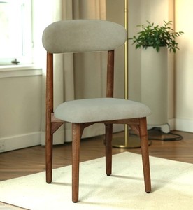Modern Solid Wood <b>Dining</b> <b>Chair</b> Upholstered Velvet Seat and Curved Back Midcentury Design for Home <b>Dining</b> Use - Product Image 1