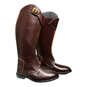 Botas de equitación de color sólido, de cuero sintético, con punta cerrada y diseño de cremallera para uso ecuestre. - Product Image 6