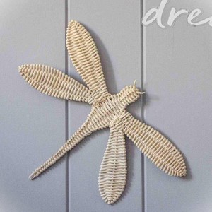 Adhesivo decorativo de pared con diseño de libélula, arte de ratán trenzado a mano, decoración para habitación infantil, suministro de fábrica al por mayor - Product Image 1