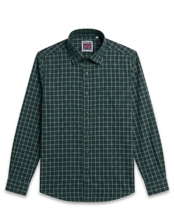 Camisa de Verano para Hombre Enovate, Casual, a Cuadros, Manga Larga, Cuello Camisero, Cierre de un Botón, Algodón Transpirable, Tejido - Product Image 4