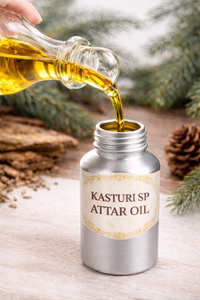 Huile d'Attar Kasturi SP de Qualité Supérieure, Sans Alcool, 100% Pure, Distillée à la Vapeur, Extrait Herbal, Doux et Musqué Terrestre, Bois de Santal, Unisexe - Product Image 4