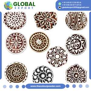 Bloques de Madera Hechos a Mano con Diseños Florales y Paisley Impresos con Henna, 4 Variantes de Tamaño, Certificación FDA, Empaque a Granel, para Manualidades y Impresión con Bloques - Product Image 3