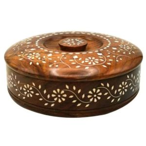 Luxury Handcrafted Wooden Jewelry Organizer, <b>Round</b> Inlay Wood Candy <b>Box</b>, Antique Keepsake Chest, Premium Decorative Storage <b>Box</b> - Product Image 1