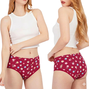 Braguitas Modernas para Mujer, Estilo Hipster, Transpirables, Tejido Suave, Elástico, Cobertura Total, Uso Diario, Bordadas - Product Image 1