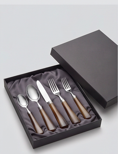 <b>Vintage</b> Flatware Set With Horn Handles Mirror Polished Stainless Steel <b>Cutlery</b> For Wedding Table Settings And Kitchen Use - Product Image 6