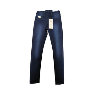 Haute qualité mi-droite Style Vintage hommes Stretch Denim jean respirant pantalon régulier bouton foncé lavé pour l'été - Product Image 1