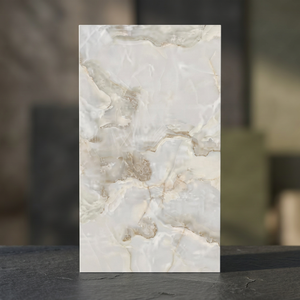 Claudia Onyx Blanc Haute Brillant Naturel Fritté Pierre Marbre Carrelage 1600x3200 Grande Taille Porcelaine pour Salle À Manger En Plein Air Salon - Product Image 2