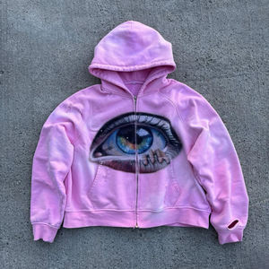 Sweat-shirt à capuche unisexe en coton épais et ample, imprimé style hip-hop rap américain, tendance transfrontalière - Product Image 1