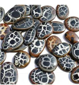 Venta al por mayor de cabujones de ágata septaria negra natural de calidad, gemas sueltas de corte ovalado, piedras preciosas naturales finas sueltas - Product Image 1