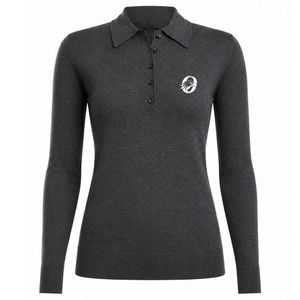 Women's Charcoal <b>Long</b> <b>Sleeve</b> <b>Golf</b> Polo Shirt Classic Athletic <b>Top</b> Comfortable <b>Golf</b> Clothing for Outdoor Activities Training - Product Image 1