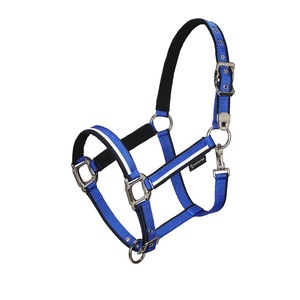 Harnais de cheval en nylon bicolore sur mesure, extra confortable, avec boucle double couronne réglable et anneau, pour la course hippique - Product Image 2
