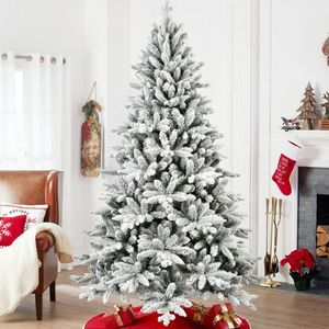 Albero di Natale Artificiale Realistico da 180 cm, 1100 Rami, Effetto Neve in PE+PVC, con Base in Metallo, Albero Natalizio a Cerniera a Grandezza Naturale - Product Image 5