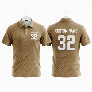 <b>Tan</b> <b>Brown</b> Patterned Custom Polo Shirt Men's Breathable Sublimated Sports Uniform Team Apparel Casual Athletic Bulk Wholesale - Product Image 1