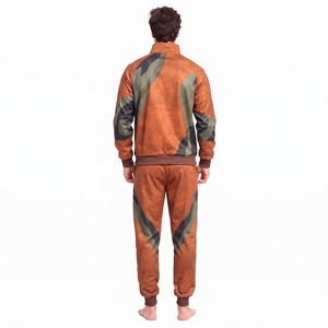 Conjunto personalizado de top y pantalones deportivos de corte regular, chaqueta con cuello alto y cremallera completa, chándal para hombre con estampado de sublimación personalizado. - Product Image 2