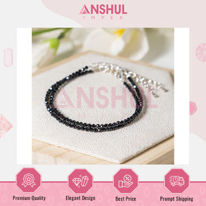 Elegante Tobillera de Cristal de Turmalina Negra Facetada de Grado AAA, Longitud Ajustable, Unisex, Ligera, Versátil, Joyería de Moda - Product Image 2