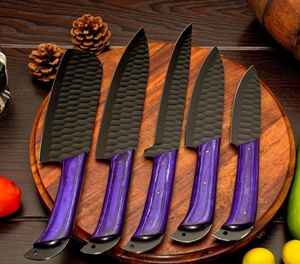 Produit industriel japonais de qualité professionnelle Palace LLC, couteaux forgés à la main en acier au carbone, ensemble de cinq pièces, haute qualité, OEM professionnel - Product Image 2