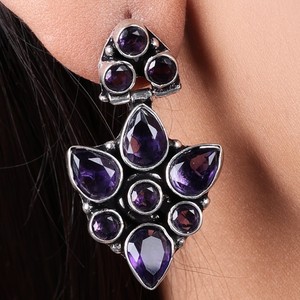 Large Quantity Wholesale Oxidized <b>Silver</b> Multi Stone <b>Dangle</b> <b>Earrings</b> for Women | Direct Factory Manufacturer Hot Selling Stock - Product Image 5