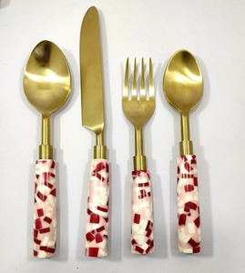Modern Luxury Stainless Steel Flatware Set Resin Handles Wedding Gift Dining Spoon Fork <b>Knife</b> Durable Dishwasher <b>Safe</b> Tableware - Product Image 5