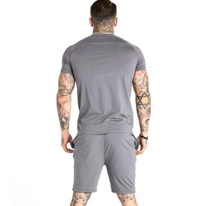 Conjuntos de camiseta y pantalones cortos de gimnasio para hombre, 100% algodón, personalizados OEM, corte ajustado, transpirables, tallas grandes, estilo informal con estampado. - Product Image 2