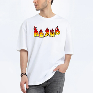 เสื้อยืดโอเวอร์ไซส์สีขาวสำหรับผู้ชาย แขนสั้น คอกลม สไตล์ลำลอง ผ้าฝ้าย 100% ระบายอากาศได้ดี ดีไซน์รักษ์โลก - Product Image 1