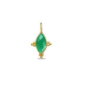Colgante de Ónix Verde Marquesa Chapado en Oro |   Conector de Piedras Multicolores |   Fornituras de Joyería Hechas a Mano al por Mayor - Product Image 1