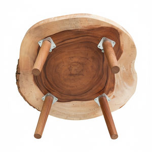 Table basse moderne minimaliste de qualité supérieure en bois de Suar massif, écologique, avec pieds tournés démontables et pliables - Product Image 2
