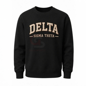 Delta |   Sigma |   Sweat-shirt pour femme Theta orné de perles, broderie de lettres grecques, col rond, manches longues, pull décontracté - Product Image 3