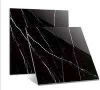 Carreaux de porcelaine indiens KC 600x600, finition noire brillante, rectifiés, découpés au laser, épaisseur 9 mm, isolation thermique, carreaux pour sol et mur