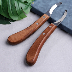 Cuchillo para pezuñas de caballo con mango de madera, cortador de acero inoxidable multifuncional para mano derecha o izquierda, herramientas de poda para patas de ganado y burros, 1 unidad - Product Image 6