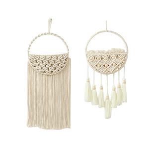 Hot Selling Handmade <b>Basket</b> <b>Straw</b> Storage Bin Seagrass Macrame <b>Basket</b> With Handle Rattan <b>Basket</b> for Home Decoration - Product Image 1