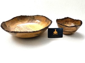 Bol de service en bois au design moderne, écologique, style américain, finition miroir non enduite, vaisselle, bol de service alimentaire - Product Image 4