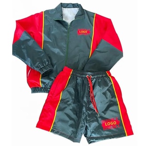 Séchage rapide fermeture éclair à manches longues vestes coupe-vent dessin Shorts ensembles Logo personnalisé hommes vêtements de rue haute qualité survêtements 2024 - Product Image 2