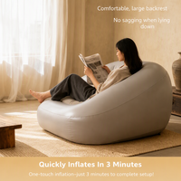 Canapé gonflable auto-gonflant en PVC floqué épaissi, structure en nid d'abeille, chaise longue pour le camping en plein air