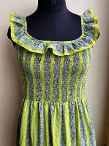 Vestido largo de algodón con estampado floral vintage, bordado a mano, cintura natural, largo maxi, para mujer. - Product Image 3