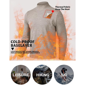 Chemise de compression à manches longues pour homme en polyester durable, logo personnalisé, sous-vêtement de sport pour entraînement et sport. - Product Image 4