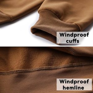 Ensemble survêtement décontracté en coton respirant à capuche marron avec demi-fermeture éclair et pantalon de jogging couleur unie - Product Image 6