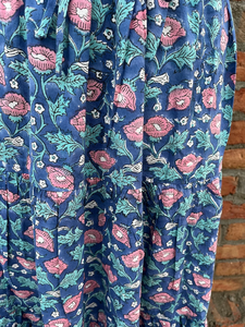 Boho Maxi <b>Skirt</b> for Women Block Print Cotton Dress Handmade Gypsy Tiered Design <b>Elastic</b> Waistline Breathable Long <b>Skirt</b> - Product Image 6