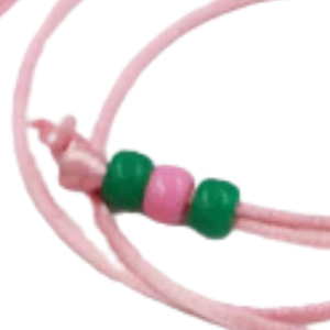 Collar AKA Wizard Tiki con Cordón Rosa y Colgante de Madera Rosa y Verde, Ajustable, Accesorio de Joyería de Moda para Hermandades - Product Image 4