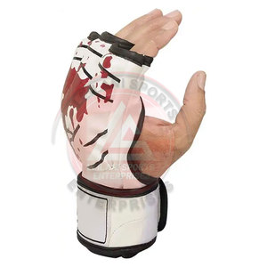 Leather Made Custom Design MMA <b>Gloves</b> <b>Moisture</b> Wicking Hook Loop Closure Unisex Premium Quality Latest Style Printed - Product Image 5