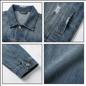 Veste en jean pour hommes de haute qualité en coton couleur marron respirant séchage rapide Logo avant hiver Street Wear adulte - Product Image 4