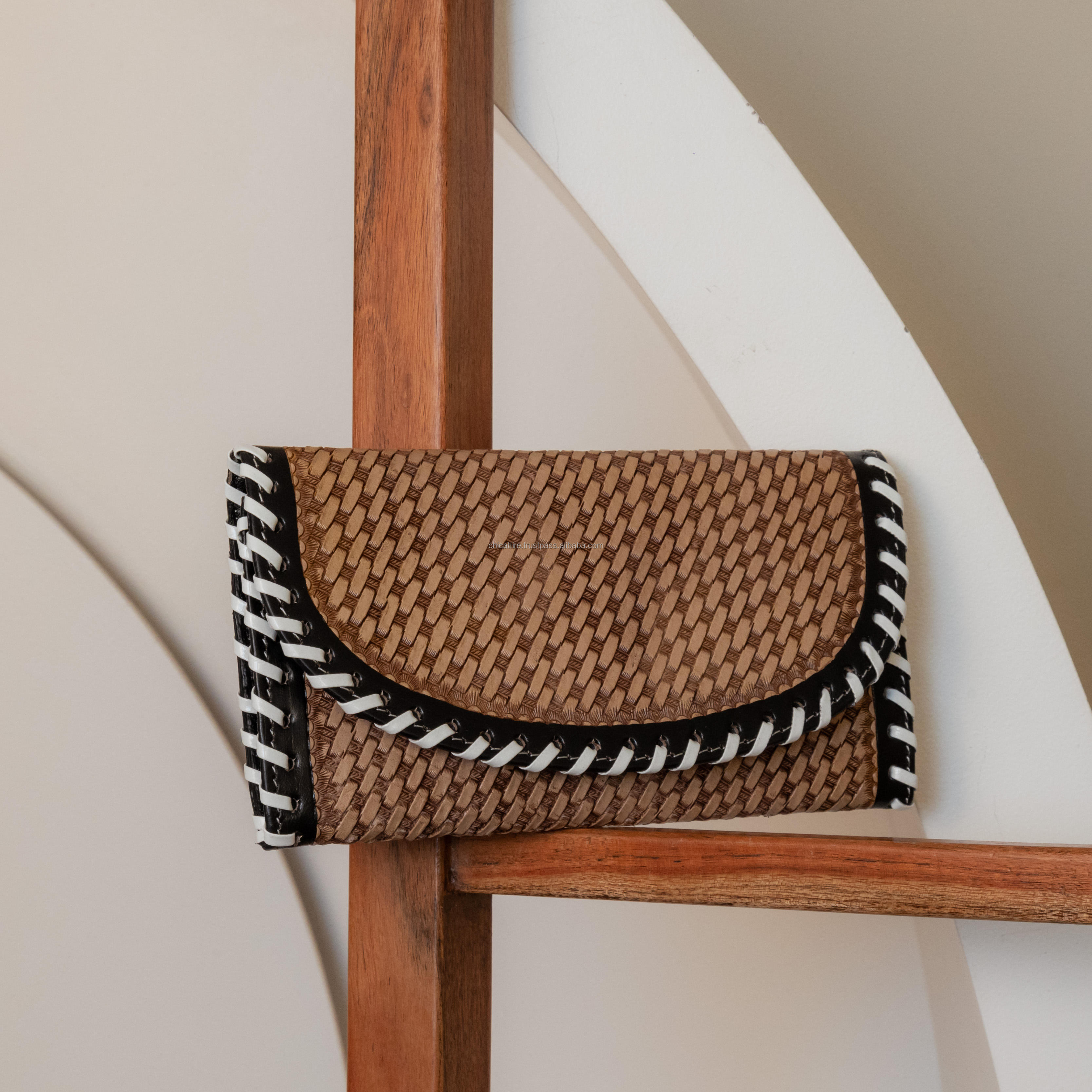 Brown With White Stich