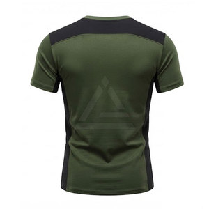 T-shirts de sport ajustés pour hommes, manches courtes, col rond, respirants, extensibles, vêtements de fitness et d'entraînement - Product Image 2