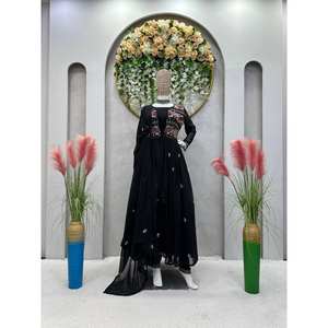 Ensemble Salwar Kameez en coton avec top, pentacol et dupatta pour soirée, taille XL - Product Image 4