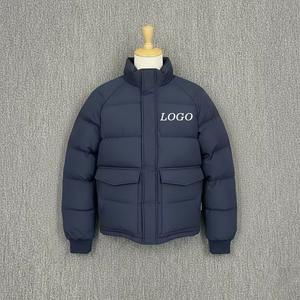 Veste courte matelassée à capuche pour femme, personnalisée, de haute qualité, chaude et épaisse, avec poches zippées, 90% duvet de canard blanc - Product Image 4