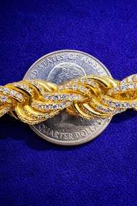 สร้อยข้อมือโมอิสซาไนต์ สร้อยคอเงินแท้ เครื่องประดับหรูหราแบบ Iced Link ของขวัญสำหรับเขาหรือเธอ สวมใส่ได้ทุกวัน เครื่องประดับฮิปฮอป - Product Image 4