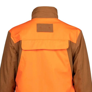 Veste de chasse pour homme en toile marron et orange, coupe-vent, manches longues, pour l'automne - Product Image 2
